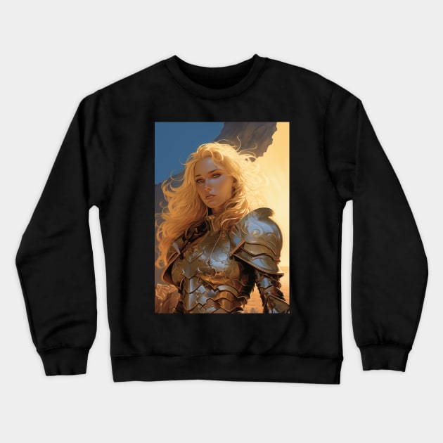 Blonde Warrior Crewneck Sweatshirt by chlorophyl